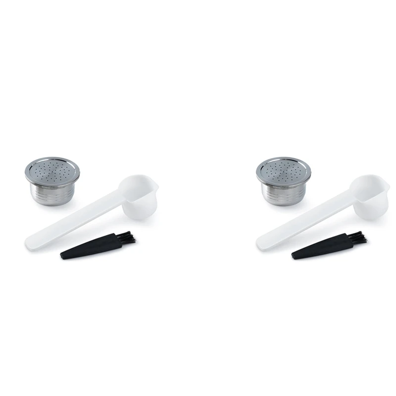 2 шт. многоразовые капсулы для кофе эспрессо из нержавеющей стали