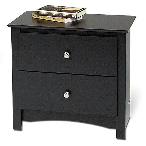 

2 Drawer Bedroom Nightstand, Black