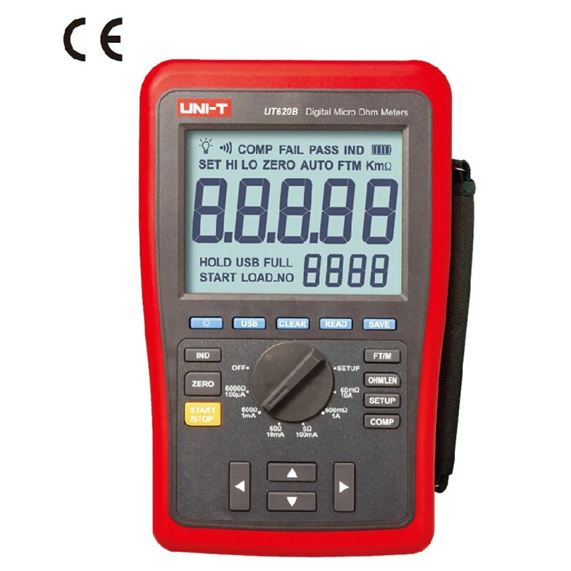 

UNI-T UT620B DC low resistance tester, four-wire measurement data storage USB transfer belt backlight