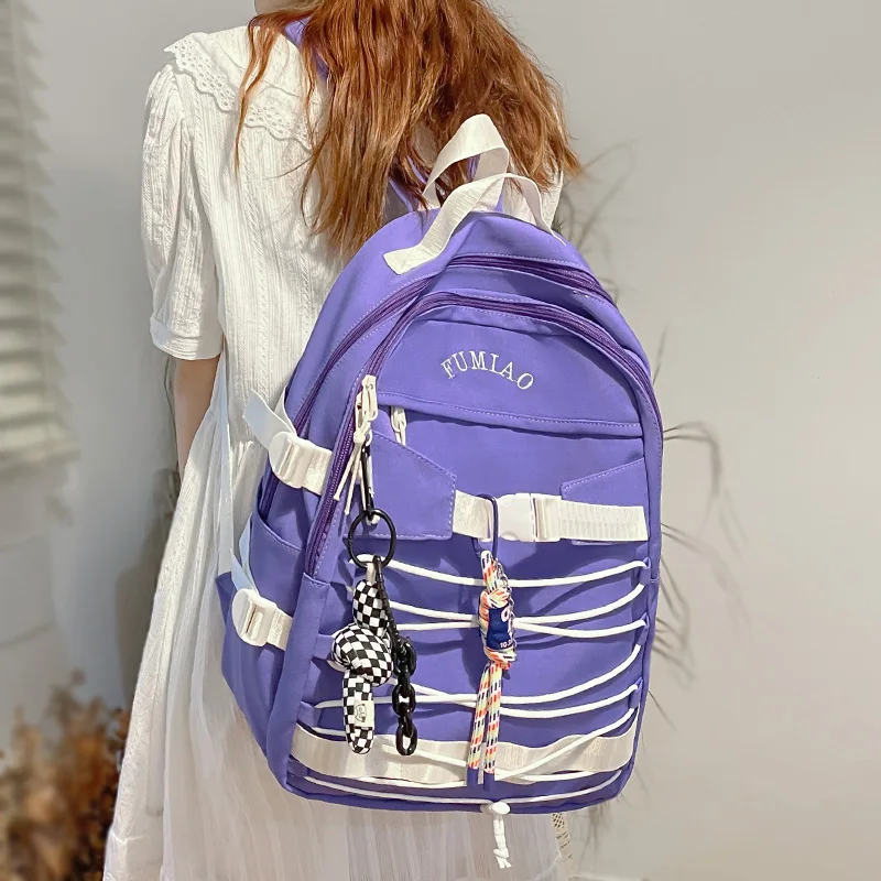 

Модный рюкзак для путешествий и книг для девушек, Женский студенческий портфель для ноутбука, милый модный ранец для колледжа, школьная сум...