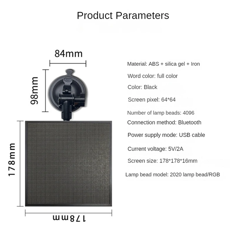 HD 64X6 4 светодиодный панель экрана на автомобильном цветном освещении показать
