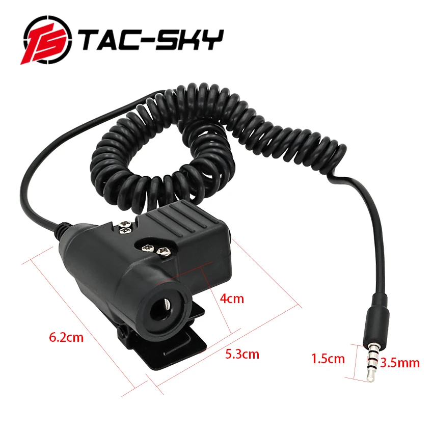 TS TAC-SKY Walkie Talkie Military Adapter PTT U94 PTT Mobile Phone Plug PTT Shooting Tactical Hunting Noise Cancelling Headset