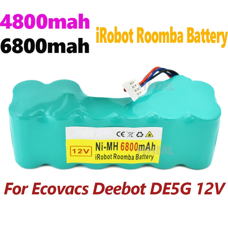 

2022 DE55 12V Ni-MH 6800mAh Аккумулятор Для Ecovacs Deebot DE5G DM88 902 901 610