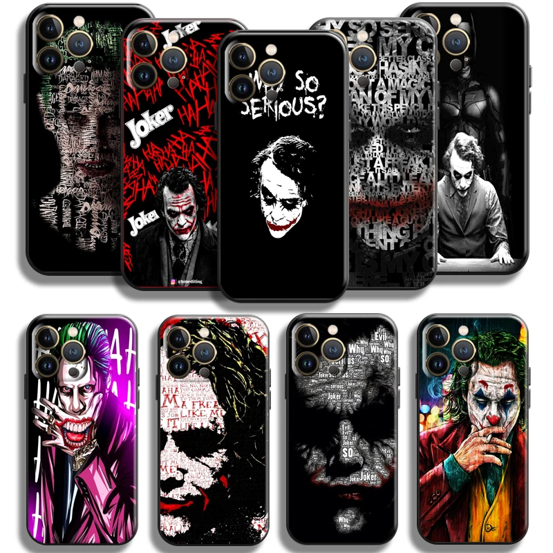 

Clown The Joker For Apple iPhone 13 12 11 Pro Mini X XR XS Max SE 6 6S 7 8 Plus Phone Case Coque Soft Black TPU Liquid Silicon