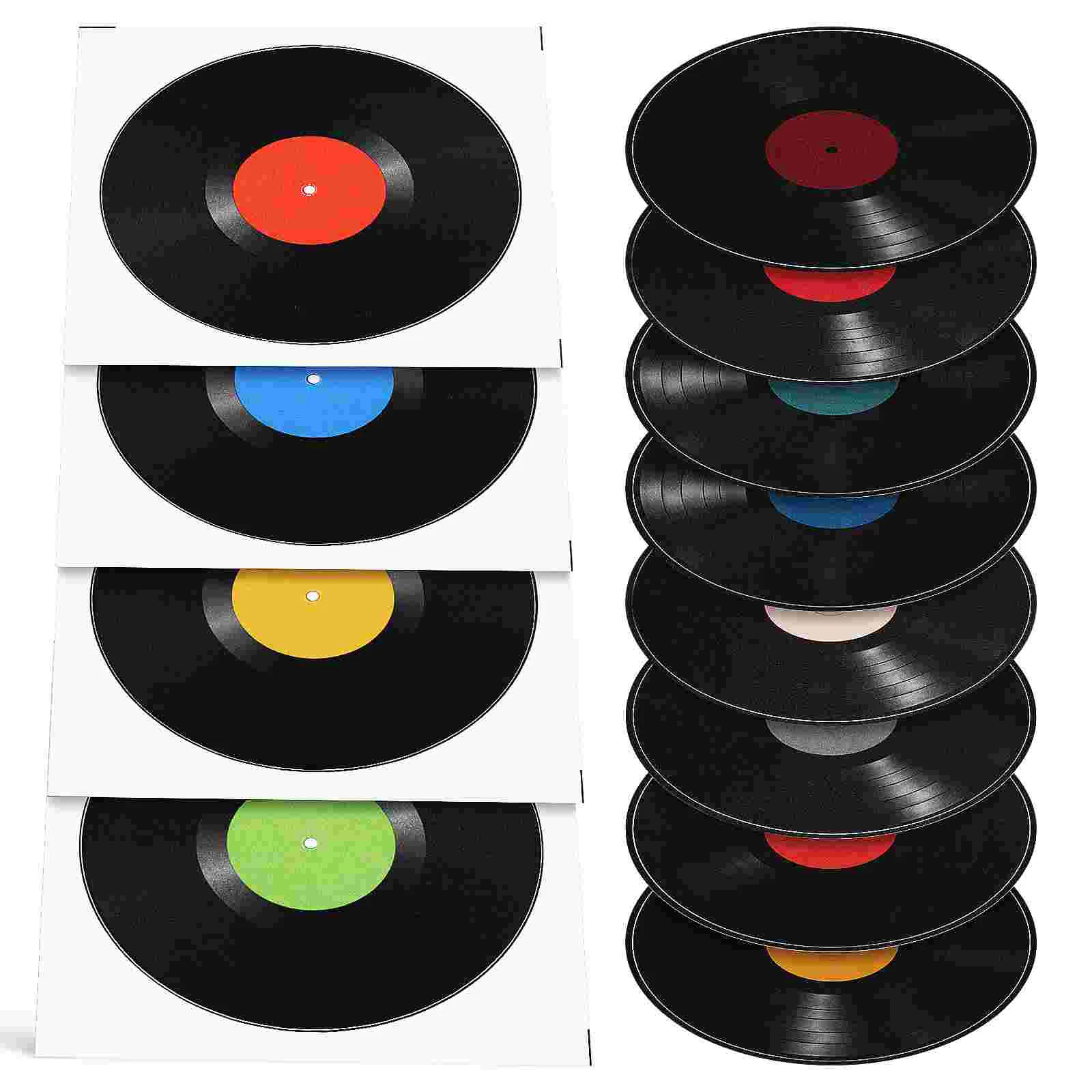 

12 Pcs Records Wall Ornaments Wall Vinyl Record Adornments Record Decor for Wall Sticking