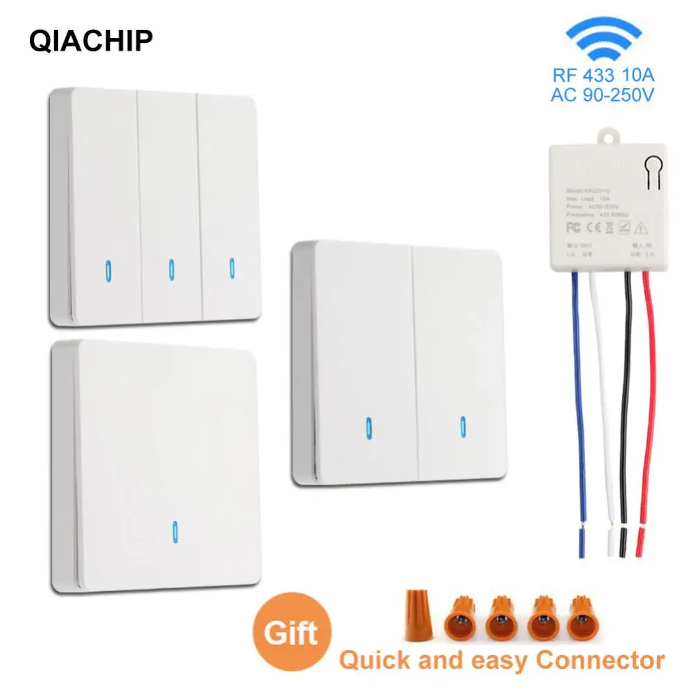 

Universal 433Mhz Wireless Switch Smart Lmap/LED/Lighting Controller Diese AC85V~265V RF Relay Receiver Board And Wall Switch
