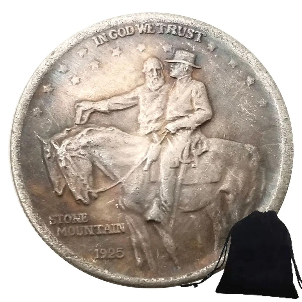 Роскошная парная монета 1925 года с изображением каменной горы на половину доллара
