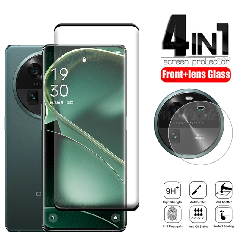 

4-in-1 For OPPO Find X6 Glass For Find X6 Tempered Glass HD 9H Full Cover Curved Screen Protector For OPPO Find X6 X 6 Len Glass