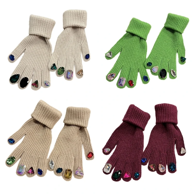 

2023 New Women Gloves Touchscreen Knit Gloves French Luxury Mittens Full Finger Gloves with on Finger Tips