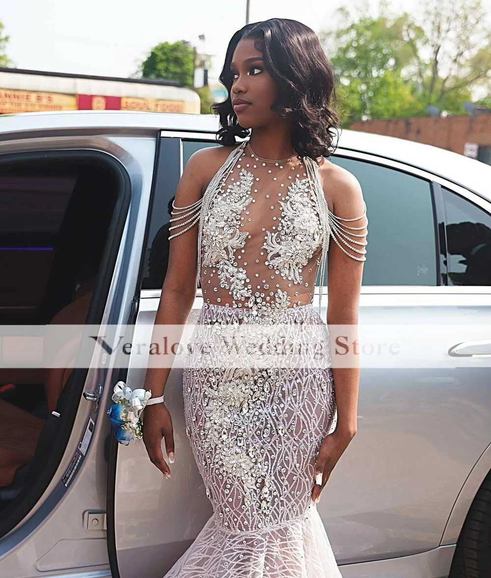 

Sexy Sparkly Prom Dresses For Woman African Evening Party Gowns Vestidos De Graduación Black Girls Birthday Outfit