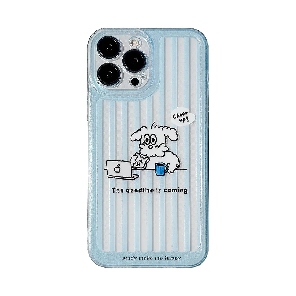 Simple and Original Transparent Dog for iPhone14 Apple Phone Case 13 Pro Gloss 14 Plus Silicone 8p/Xs Suitable 11 Soft Anti Drop