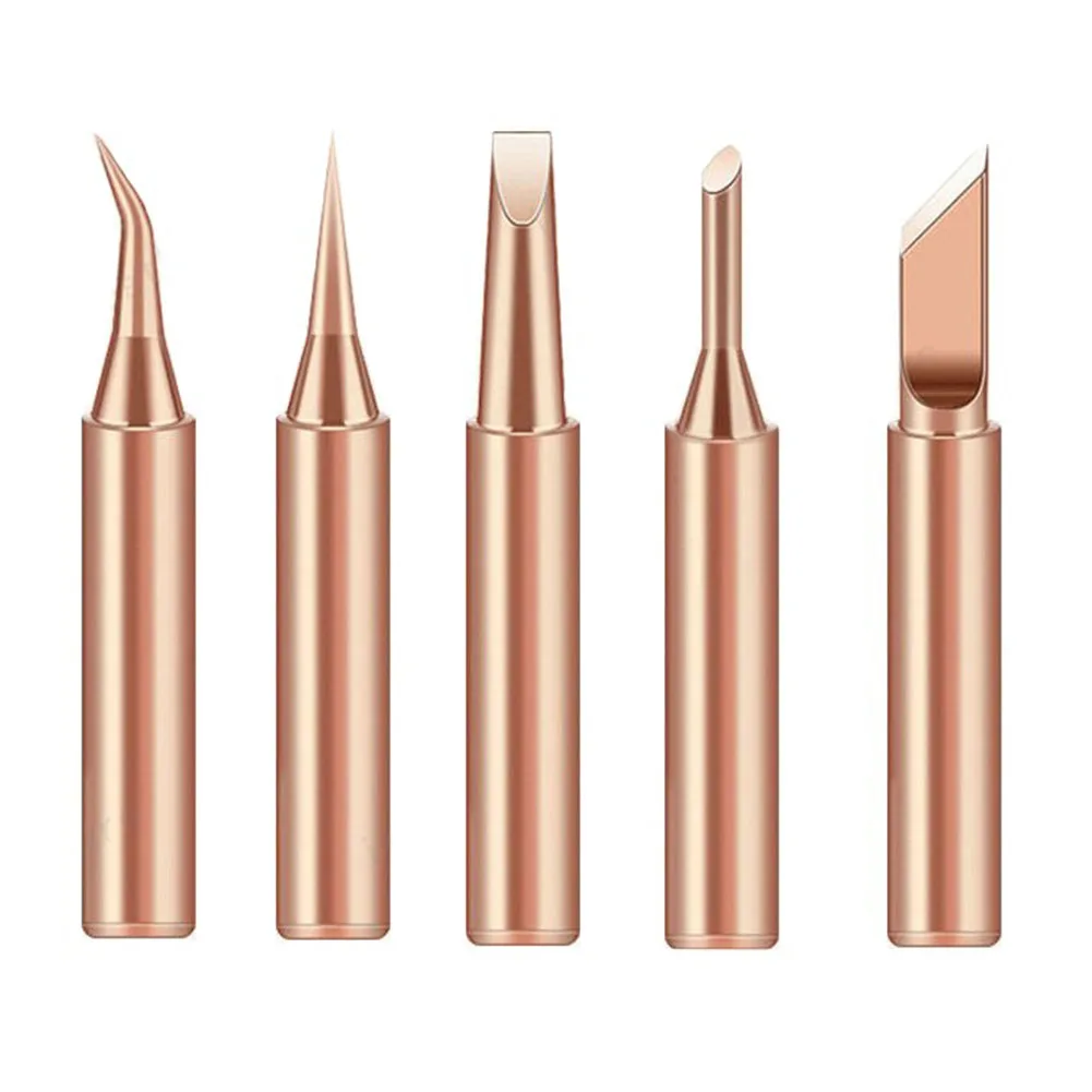 

5PCS Copper Iron Tip IS+I+2C+3.2D+K Set Welding Tip Head Tools Inside Hot Bare Copper Electric Soldering Iron Soldering Tools