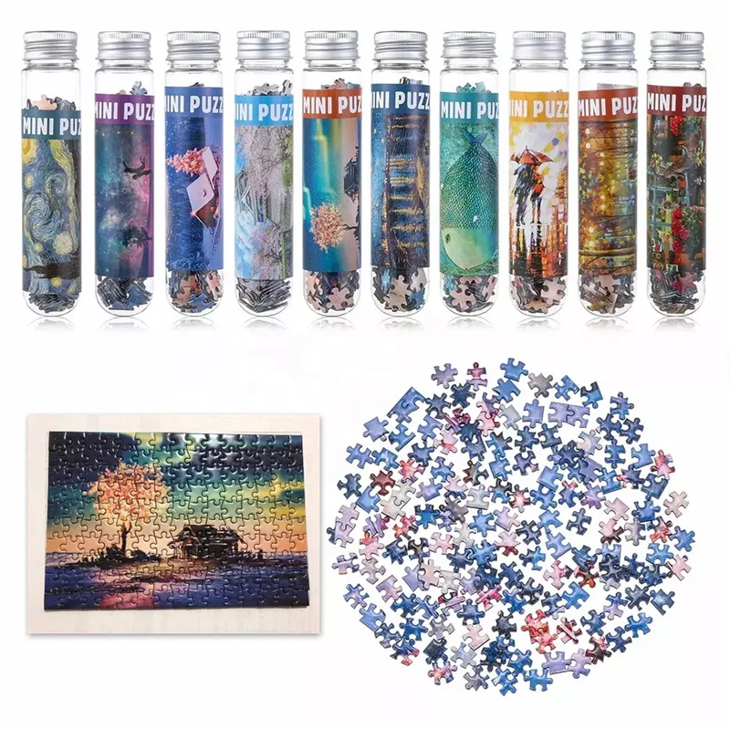 150pcs Mini Jigsaw Puzzles for Adults Micro Jigsaw Test Tube Tiny Puzzle Challenging Puzzle Difficult  Home Decor Entertainment