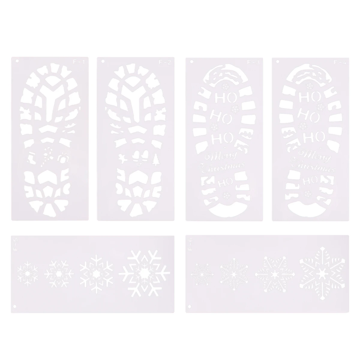 

Шаблоны для рисования следов Рождества 6 шт.