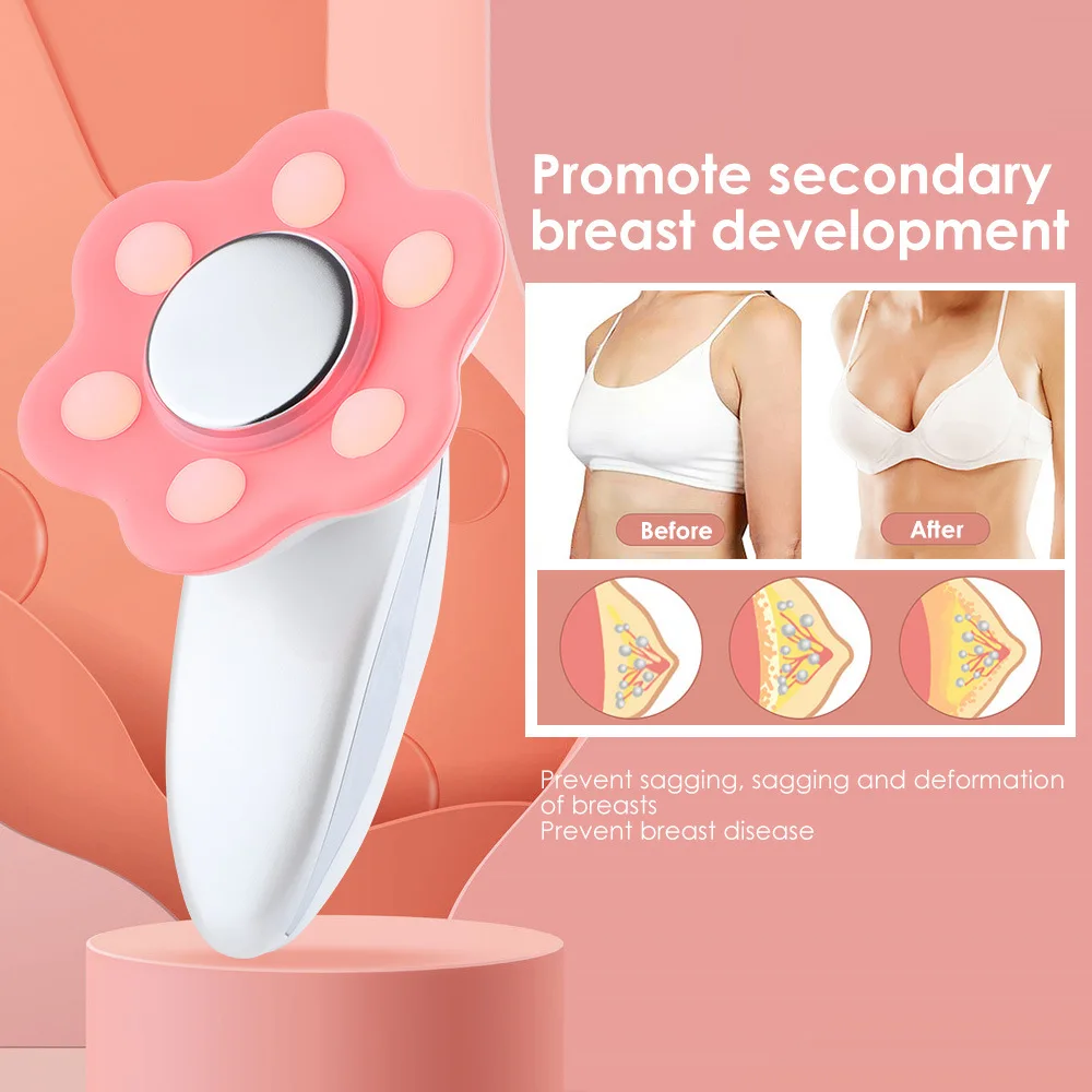 

USB Breast Massager Enhancement Enlargement Chest Massage Infrared Heating Therapy Ultrasonic Vibration Breast Massager Tool