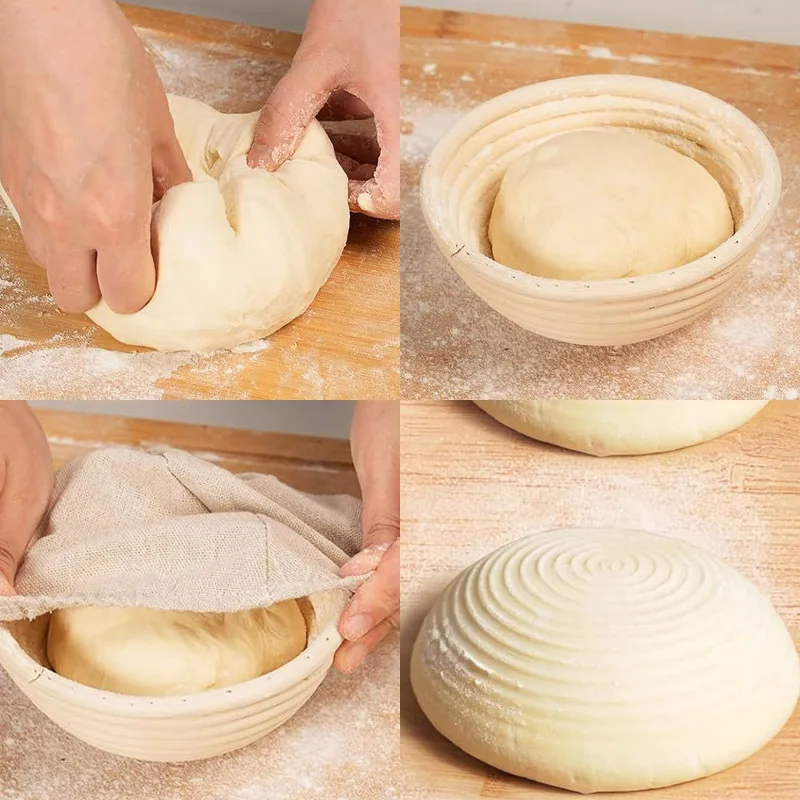 Овальная/круглая корзина для брожения хлеба из ротанга плетеная чаша выпечки