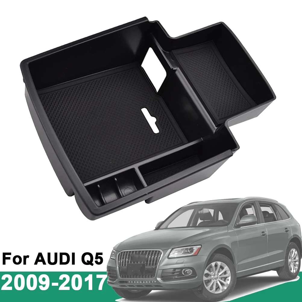 Ящик для хранения в подлокотнике для AUDI Q5 2009-2017, контейнер для перчаток, держатель для перчаток, автомобильный органайзер 2010 2011 2012 2013 2014 2015