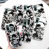 one piece black white anime coque phone case for xiaomi redmi 10 9 9a 9c 9t 8 8a 7 7a 10a 10c prime 6 6a k20 k30 k40 pro s2 soft