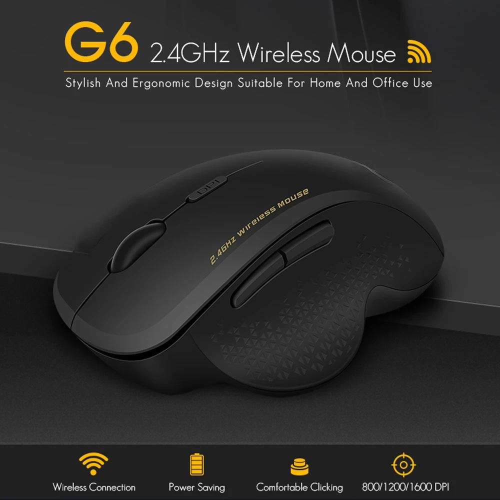 

Wireless Mouse Computer 2.4 Ghz 1600 DPI Ergonomic Mouse Power Saving Mause Optical USB PC Mice for Laptop PC