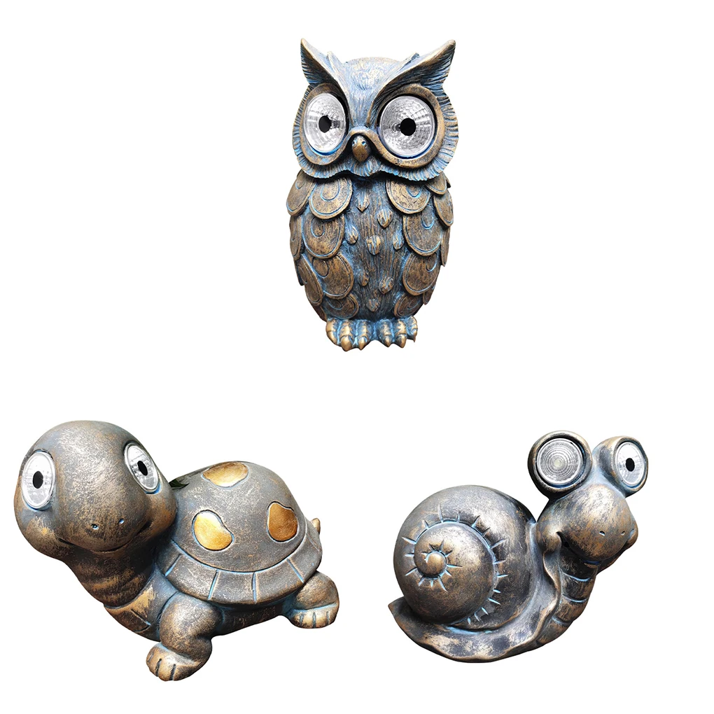 

Garden Light Solar Lawn Sculpture Animal Lamp Resin Eye Lighting Statue Decoration Cordless Pathway Spotlight Type 2