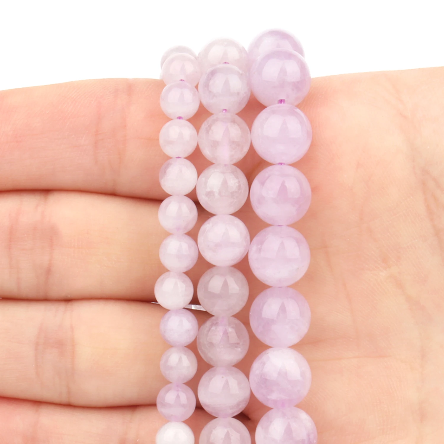 

6/8/10mm AA Lavender Amethyst Natural Stone Beads Round Smooth Loose Beads for Jewelry Making Supplier Gifts Bracelets 7.5/15''