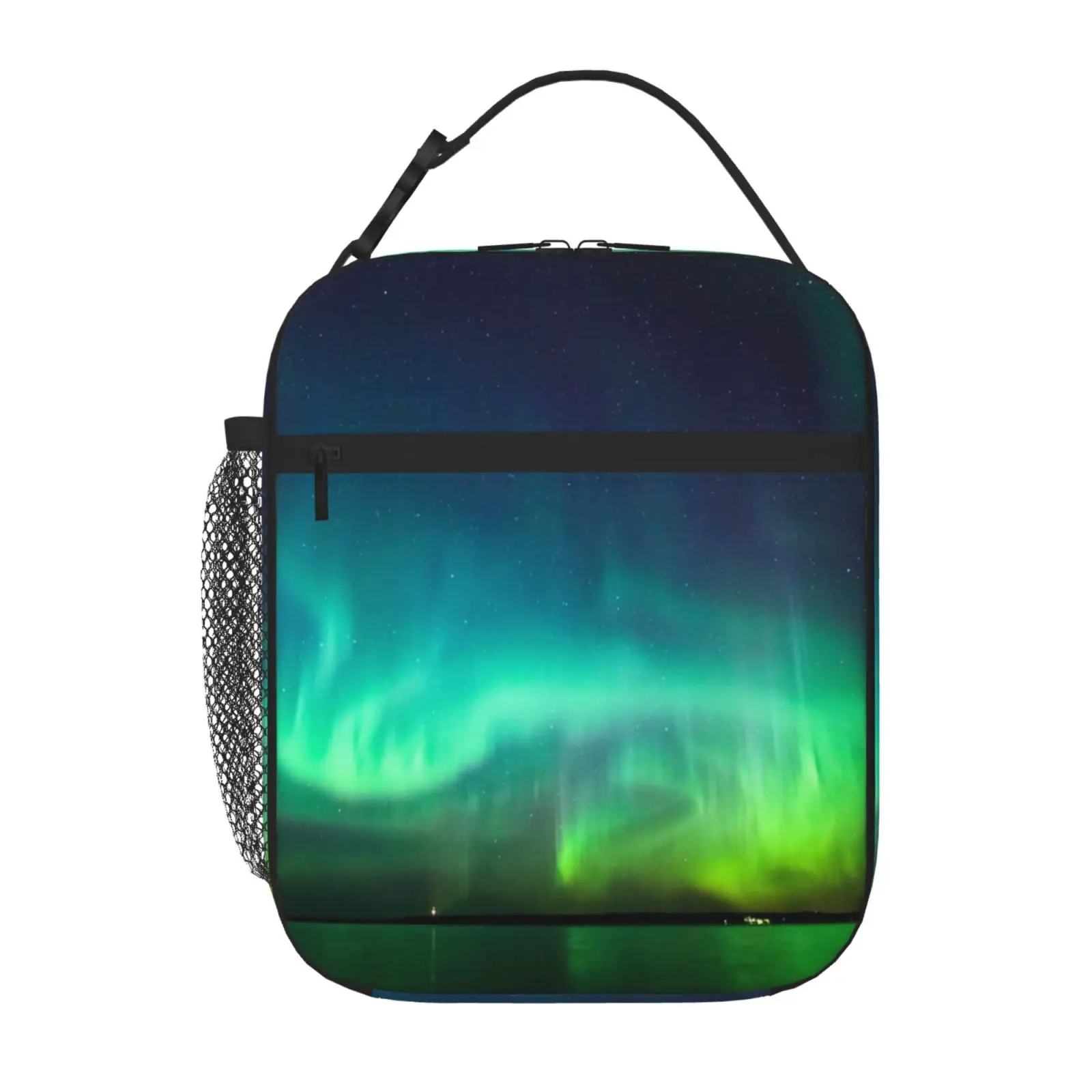 

Northern Lights Glow Over Lake Anime Lunch Bag Thermal Fridge Bag Thermo Bag