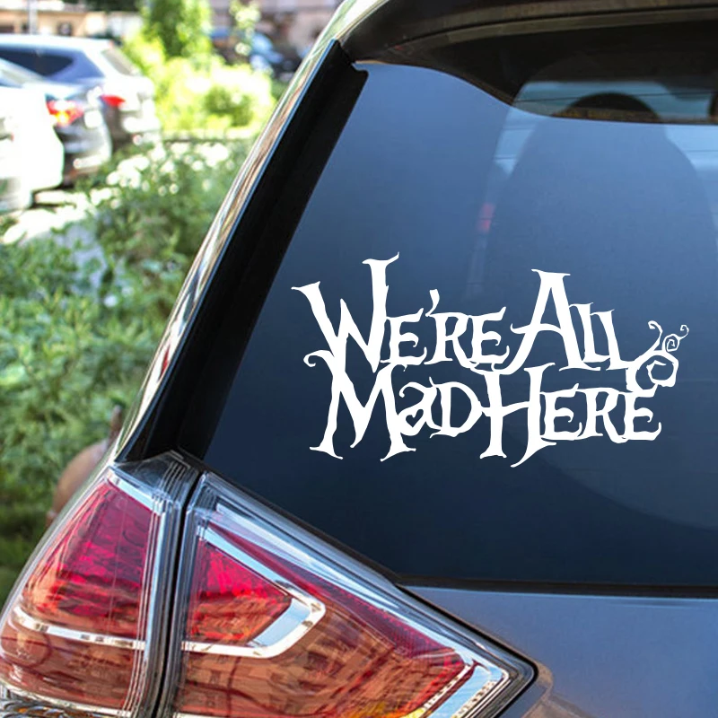 Наклейки для стайлинга автомобиля Алиса в стране чудес Чеширский кот Мы все