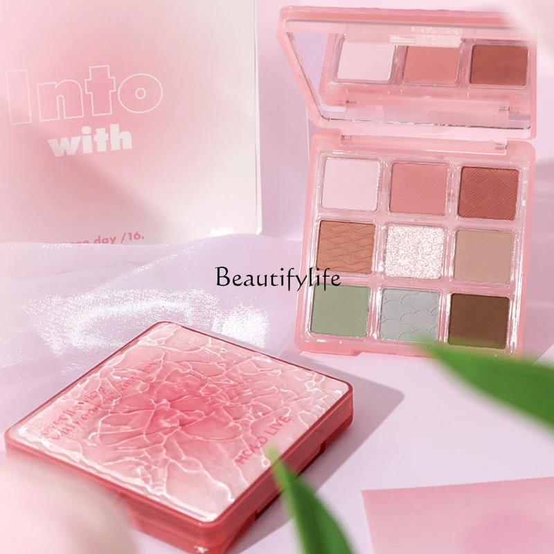 Розовые волнистые тени для век в форме трещин с бусинами матовые синие зеленые