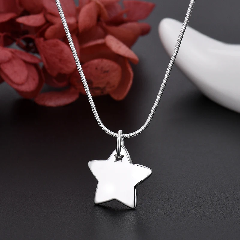 

New luxury designer 925 Sterling Silver creative Star Necklace for Women fashion Party wedding Engagement Jewelry Christmas Gift