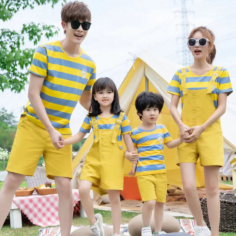 

2022 New Summer Fashion Women's and Women's Clothing Parent-child Clothing for A Family of Three and Four for The Whole Family