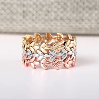 new simple cute 3 colors available tree vine leaf rings for women fashion jewelry daily wear party gift stacking ring wholesale