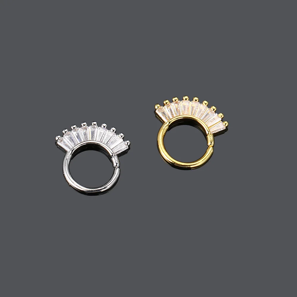 Серьги для пирсинга женщин серьги-кольца с кристаллами цветком звездой хрящем 1