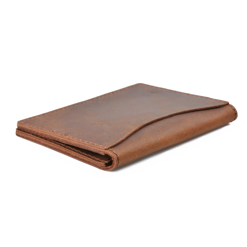 

Retro Real Cow Leather Wallet Envelope Folder Document Bag Handmade Nature Cowhide Genuine Leather Card Holder Case Mini Purse