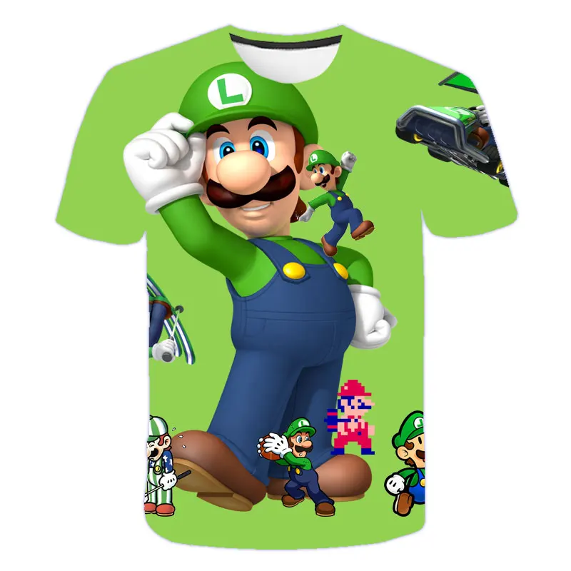 

Summer T-shirt Cartoon 3d T Shirt New Harajuku Style Classic Game Kids Clothes Casual Boys Tops Mario Bros t shirt