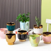 nordic luxury flowerpot simple modern fleshy ceramic flowerpot morandi indoor golden ins style pots green rose light decorate