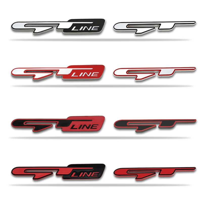 

3D Metal Car GT line Racing Design Fender Rear Trunk body Emblem Badge sticker For Toyota Highlander BMW HONDA VW Peugeot Kia