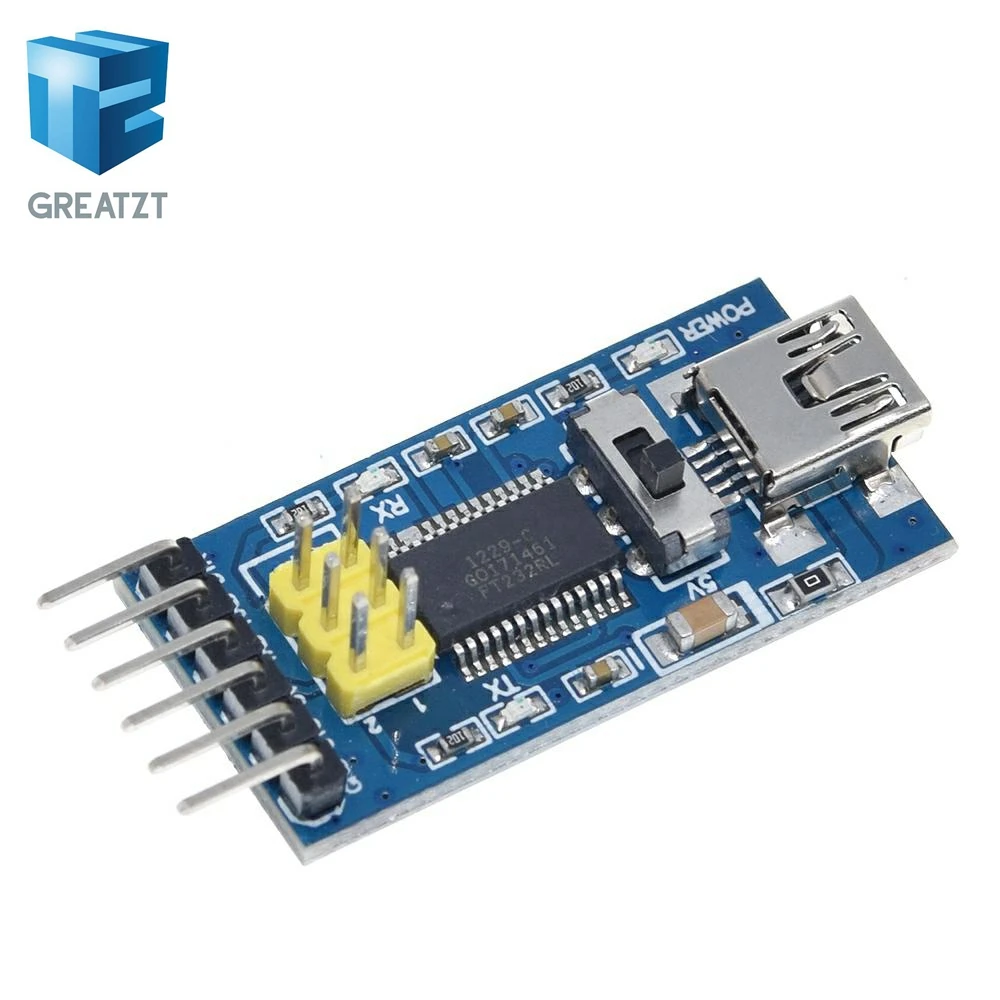 Фото Базовый модуль-адаптер FTDI FT232RL USB-TTL для Arduino, преобразователь последовательного интерфейса, 3.3В/5В, с переключателем FT232 №4