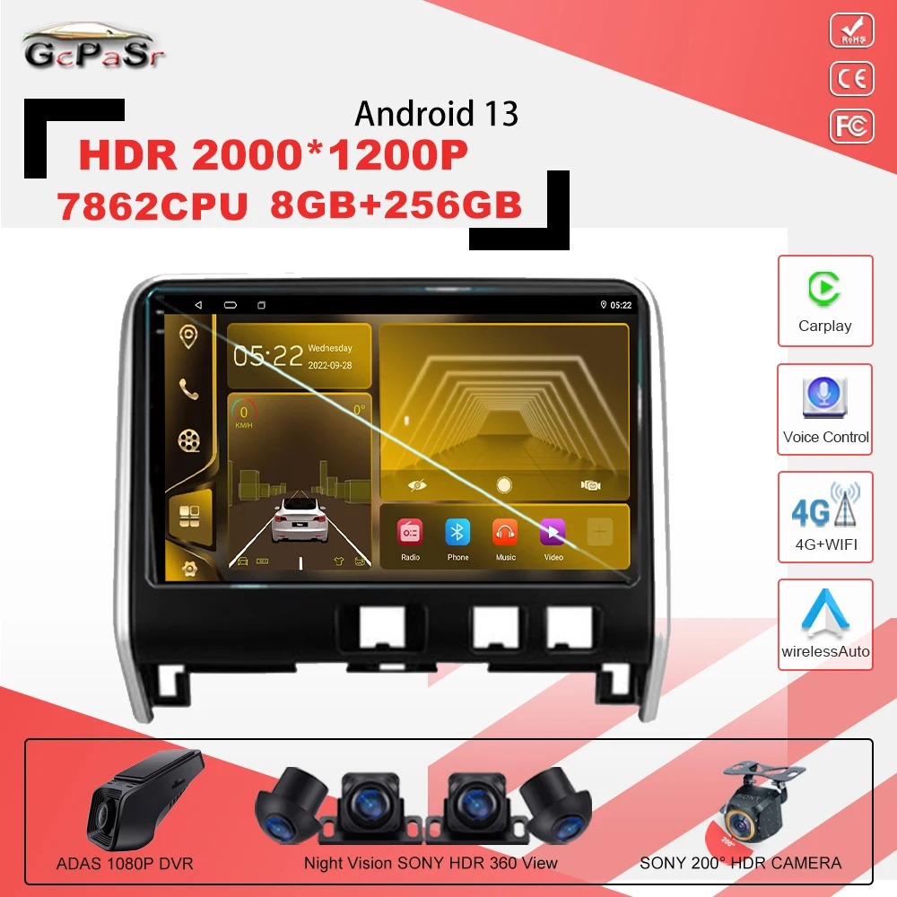 

Android 13 7862 для Nissan Серена 5 V C27 2016 2017 2018 2019 2020 экран мультимедийный плеер GPS навигация телефон Wifi BT видео