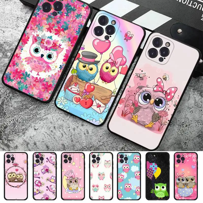 

Lovely Owl Cartoon Animal Phone Case For iPhone 14 11 12 13 Mini Pro XS Max Cover 6 7 8 Plus X XR SE 2020 Funda Shell