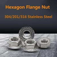 201 304 316 stainless steel hexagon flange nut hex nuts with cap brim anti loose anti slide skid nut m3 m4 m5 m6 m8 m10 m12 m16