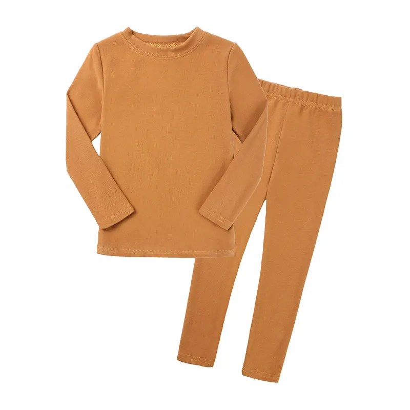 

Весенне-осенняя однотонная пижама для девочек-подростков, детская одежда, пижамный комплект для девочек, Хлопковая пижама с длинным рукаво...