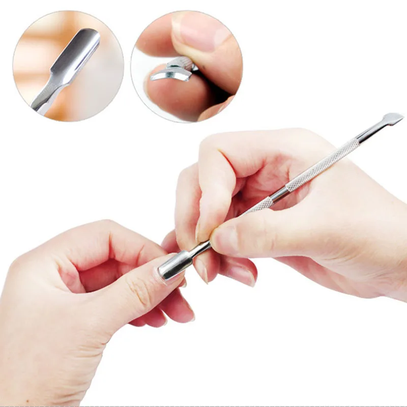 

2022 NEW Double-ended Stainless Steel Cuticle Pusher Dead Skin Push Remover For Pedicure Manicure Nail Art Cleaner Care Tool
