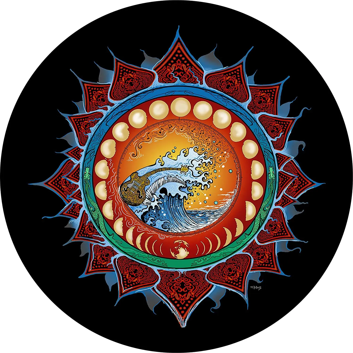 

Крышка шины, запасная крышка колеса с центральными фазами Луны (размер для любого производителя