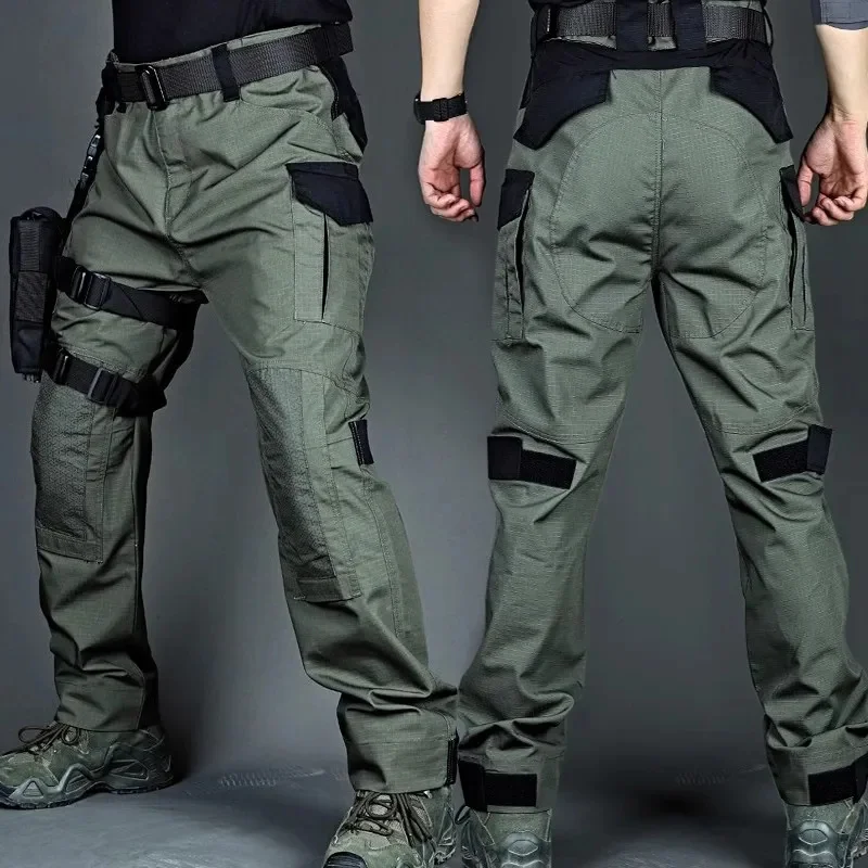 

Elastic Patchwork Tactical Pants for Men Outdoor Multi Pocket Trousers Functional Workwear Pants Special Forces Military Joggers