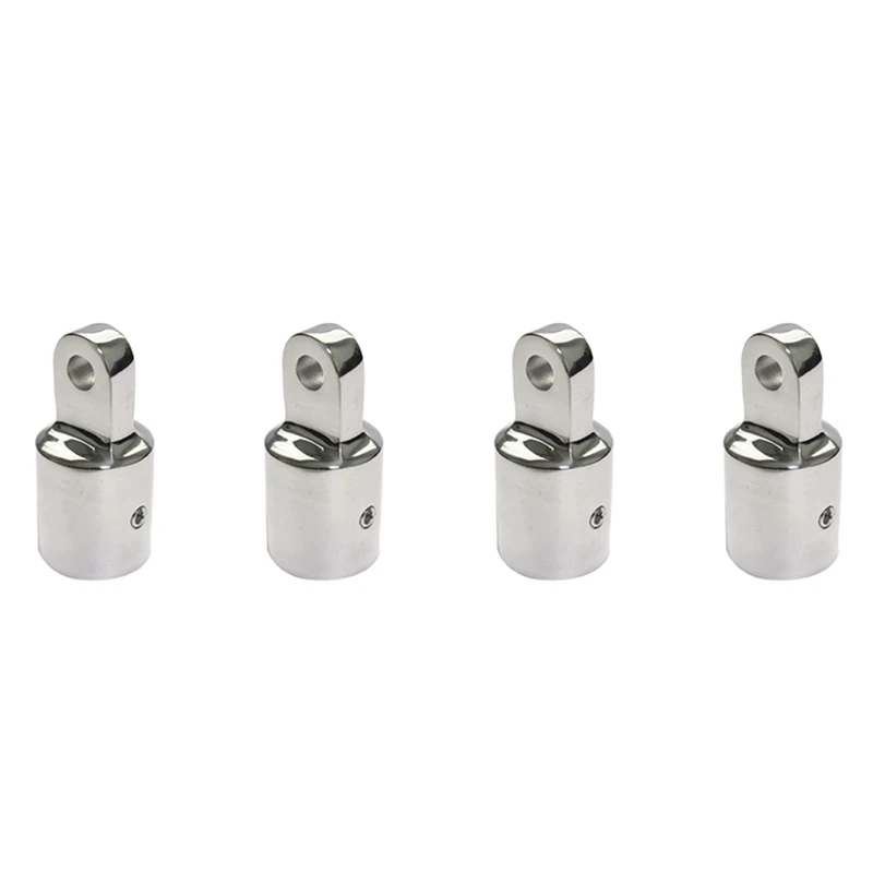 

4X Single Screw 316 Stainless Steel 20Mm Eye End Cap Bimini Top Hardware Marine Boat Yacht External Eye End