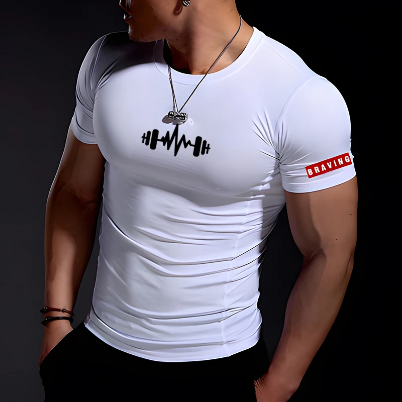 

Summer Men's T-shirts White Top Athletic Fitness Men's Oversized T Shirt Comfortable Breathable Shirt Casual O-neck Short Sleeve