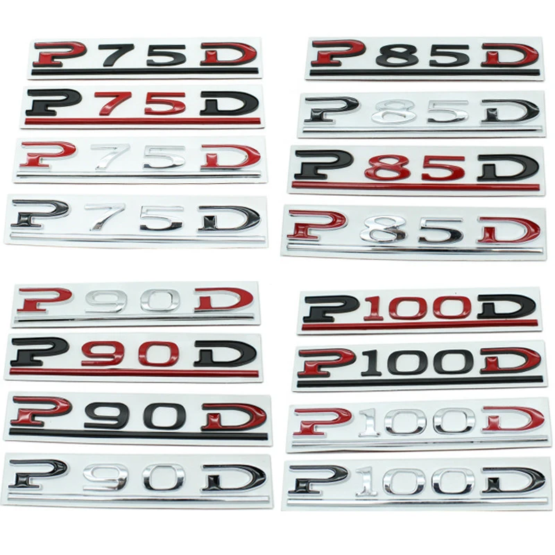 

Car 3D Metal P75D P85D P90D P100D Logo Decals Sticker For Tesla Model 3 X S Y Trunk Letters Emblem Badge Stickers Accessories