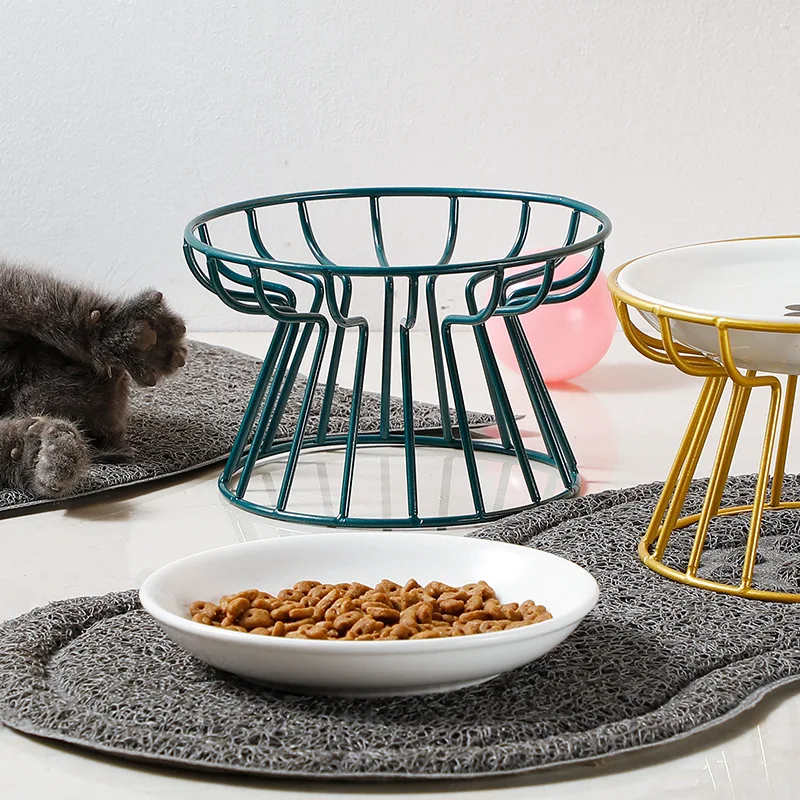 

Nordic Style Ceramic Pet Bowl for Dogs and Cats Anti-cervical Spondylosis Bowls with Snack Plate Universal Dish for Canned Food