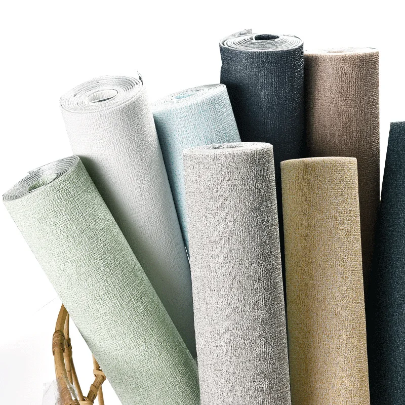 Papel tapiz de aislamiento térmico autoadhesivo 3D, Color blanco puro, lino, barro, decoración lisa, renovación, pegatina de papel tapiz