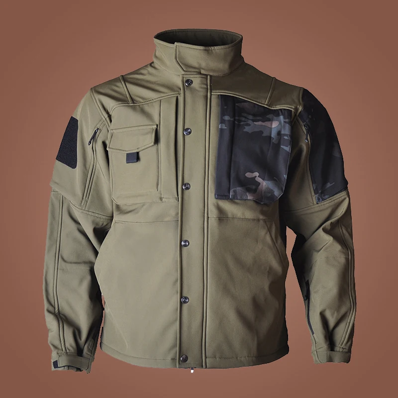 

Мужские уличные тактические Топы Softshell, функциональные осенне-зимние куртки, осенне-зимняя мужская верхняя одежда, военная камуфляжная верхняя одежда